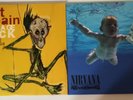 2 Vinyl Records, Original 1991 Nirvana Nevermind, Kurt Cobain Montage of Heck.
