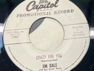 Jim Dale Crazy for You / Song of the Pine Trees 45 Rockabilly Promo VG+/NM