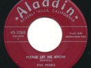 FIVE PEARLS - Please Let Me Know / Real Humdinger - ALADDIN - R&B Doo Wop 45