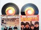 4 BEATLES 45's + P/S SLOW DOWN DAY TRIPPER RAIN OLD BROWN SHOE EXCELLENT