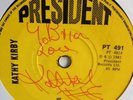 KATHY KIRBY...7 INCH SINGLE...HE ..1981 ISSUE .. AUTOGRAPHED LABEL...