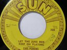 1955 Let The Juke Box Keep On Playing Carl Perkins 224 Sun 45 Record PUSH MARKS