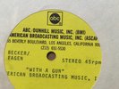 Steely Dan ‘With A Gun’ Demo Vinyl Acetate Lacquer Disc 45 RPM 10” Single