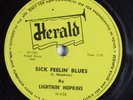 Blues 78 LIGHTNIN' HOPKINS Sick Feelin' Blues HERALD H-436 V+ HEAR 405