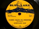 SUNNYLAND SLIM 78rpm Blue Lake-105 Going Back To Memphis/Devil Is A Busy Man USA
