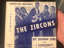 THE ZIRCONS Sit Down Girl PICTURE SLEEVE (no 45) Doo Top Northern Soul R&B 1965*
