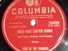 Sons Of The Pioneers 'Hold That Critter Down/The Devil's Great Grandson' 78 RPM
