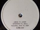 AMOS n ANDY RADIO TRANSCRIPTION DISC  - 78 RPM SHELLAC RECORD - JUNE 15 1929