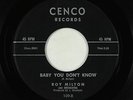 Blues R&B 45 - Roy Milton - Baby You Don't Know - Cenco - VG+