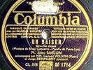 Jean Sablon, Django Reinhardt, Garland Wilson Un baiser 78 RPM COLUMBIA DF 1714