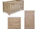 BabyStyle Charnwood Bordeaux Oak 3 Piece Nursery Furniture Set Wardrobe Cot Bed