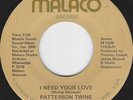 Patterson Twins / I Need Your Love / Two Wrongs Don't Make It Right 1976 US 7in