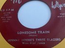 RARE JOHNNY MOORE’S THREE BLAZERS Lonesome Train/ Johnny Johnny Modern 888.