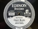 EDISON BLUES 78: NOBLE SISSLE ‘CRAZY BLUES’ 1920 EDISON DIAMOND DISC E+