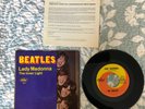 THE BEATLES 45 rpm Capitol 2138 PS:LADY MADONNA/THE INNER LIGHT + fanclub insert