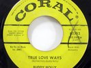 BUDDY HOLLY 45 True Love Ways / Bo Diddley CORAL Yellow label   Bd 141