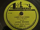 Aristocrat 78 RPM Laura Rucker & Claude McLin Combo - I Need You When 10001 V+