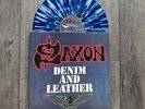 SAXON - DENIM & LEATHER limited edition coloured splatter vinyl album