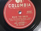 78 RPM Back O Town Blues Mack the Knife Louis Armstrong Columbia 40587 ️