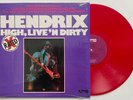jimi hendrix lp high, live n dirty    red vinyl    m-/m-