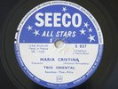 Latin Puerto Rico Trio Oriental Maria Cristina French 78RPM Seeco S 827