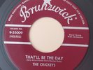 CRICKETS THAT'LL BE THE DAY(BUDDY HOLLY 45)#55009 PLAYS VG++ NO NOISE  LOOKS NEW