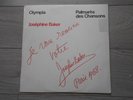 LP 33T. Joséphine BAKER, vrai DEDICACE sur Label. Olympia, Palmarès des Chansons