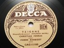 CHRISTIAN FERRAS & BARBIZET Ravel Tzigane violin FR 1951 Decca GAG 15100 78 rpm