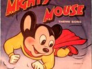 1958 Paul Terry's Mighty Mouse Theme Song 78 Record Yellow Vinyl Picture Sleeve