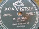 78 rpm RCA Victor 20-4086, Glenn Miller, In The Mood, String of Pearls, jazz E