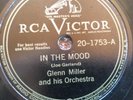 78 rpm RCA Victor 20-1753, Glenn Miller, In The Mood, Sunrise Serenade, jazz E