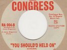 Frankie Karl  You Should have Held On Congress Soul Northern Motown