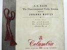 Johanna Martzy: J.S.Bach - The Unaccompanied Violin Sonatas (Vol.3) - 33CX 1288