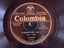 Columbia 14418D Billy Bird ALABAMA BLUES  78 rpm 1929 EE-