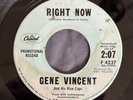 GENE VINCENT - 'Right Now' b/w 'The Night Is So Lonely' - 45 Capitol Rockabilly