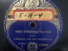 Ambrose and His Orchestra 78 Streamline Strut/ Hors D’oeuvres
