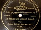 Rare 78rpm - 1903 - G & T by Madame SARAH BERNHARDT - Recorded in Paris