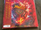 JUDAS PRIEST INVINCIBLE SHIELD OBI RED VINYL LP & SIGNED CARD LTD TO 300 COPIES.