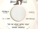 HANK SAMPLE So In Love With You JAY WALKING PROMO NORTHERN SOUL USA 45