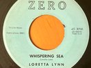 LORETTA LYNN  Whispering Sea / I'm a Honky Tonk Girl ZERO  1960 Country 45  VG+