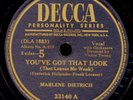 MARLENE DIETRICH You've got that look/ You go to my head   Schellackplatte S7770