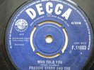 FREDDIE STARR AND THE MIDNIGHTERS Who Told You UK 7
