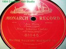 VICTOR MONARCH 81045 1904 Johanna Gadski Soprano BACH GOUNOD AVE MARIA piano