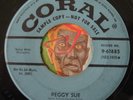 HEAR Buddy Holly 45 Peggy Sue / Everyday CORAL 9-61885 blue promo rockabilly
