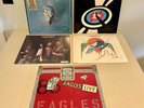 (NM) EAGLES Vinyl LP Lot: Greatest Hits (Hype), Live (Poster), Desperado, Border