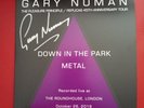 GARY NUMAN, DOWN IN THE PARK LIVE, SIGNED, COLOURED VINYL, LOW NUMBER, 2000 0NLY