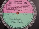 ELVIS PRESLEY. British  Demo Pro Factory Sample Lp.