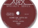 Super Rare 1958 RITCHIE VALENS Rock’n Roll 78 RPM Record. Come On, Let’s Go. M-