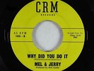 Doo-Wop R&B 45 - Mel & Jerry - Why Did You Do It/Golden Rule - CRM - obscure