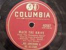 78 RPM Mack the Knife Back O Town Blues Louis Armstrong Columbia 40587
